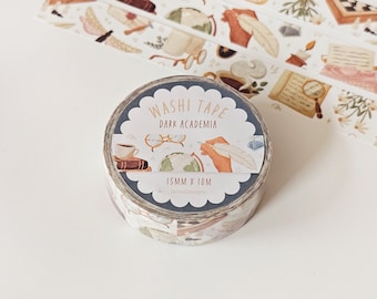 Washi Tape Dark Academia / Libro Washi Tape / Cinta de papel / Bullet Journal Tape / NUEVO