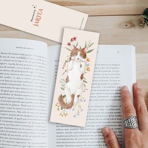 Bookmark Cat Flower Cute Bookmark | Cat Bookmark | Wildflower Bookmark | Reading | Bookish Item