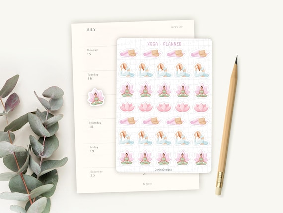 Sticker Sheet Yoga Planner Stickers | Fitness Sticker | Reminder | Bullet Journal | Functional Stickers | NEW