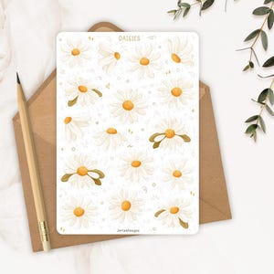 Sticker Sheet Daisies Sticker | Flower Sticker Set | Planner Sticker Sheet | Journal Stickers image 7