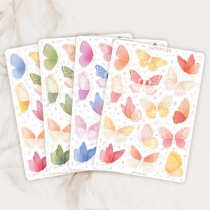 Foglio di adesivi Butterfly Bundle / Adesivi per planner / Adesivi primaverili, adesivi carini per planner, fata, giardino, estate, farfalle, magico