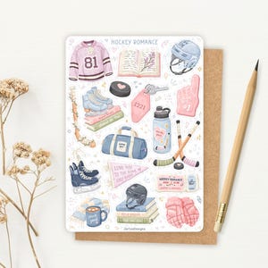 Sticker Sheet Hockey Romance Books | reading journal stickers, cute book stickers, sports romance sticker, planner stickers image 4