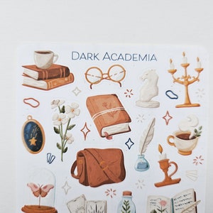 Sticker Sheet Dark Academia Sticker Study Sticker Set Planner Sticker Sheet Journal Stickers image 4