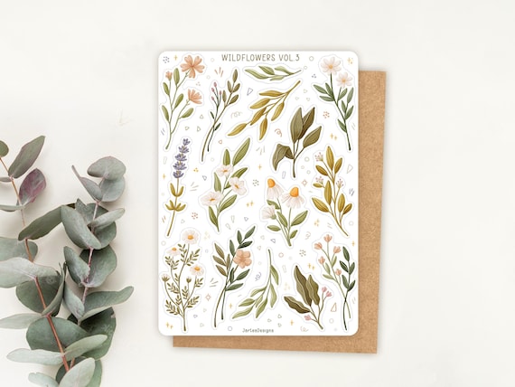 Sticker Sheet Wildflower Sticker Vol 3 | Flower Sticker Set | Planner Sticker Sheet | Journal Stickers