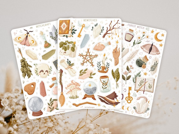 Sticker Sheet Bundle Witch Sticker Pack | Witchcraft Sticker Sheet | Planner Sticker Sheet | Journal Stickers