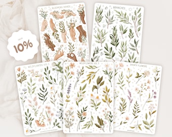 Sticker Sheet Wildflower Sticker Sticker Bundle XXL | Flower Sticker Set | Planner Sticker Sheet | Journal Stickers