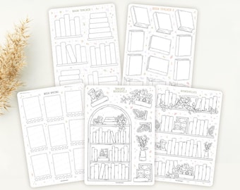 Sticker Set Book Tracker | Lese Journal Aufkleber, Buch Aufkleber, süße Buch Aufkleber, Aufkleber Buch, Aufkleber Paket