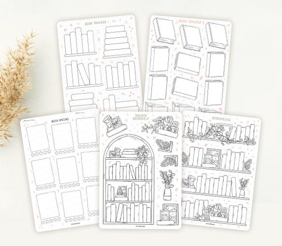 Sticker Set Book Tracker | reading journal stickers, book stickers, cute book stickers, book themed sticker, book journal sticker bundle