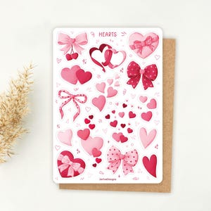Stickervel Harten Sticker | Valentijnssticker | Romantische stickerset | Stickervel planner | Dagboekstickers