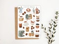 Sticker Sheet Coffee Break Sticker | Breakfast Sticker | Café Sticker | Planner Sticker Sheet | Journal Stickers
