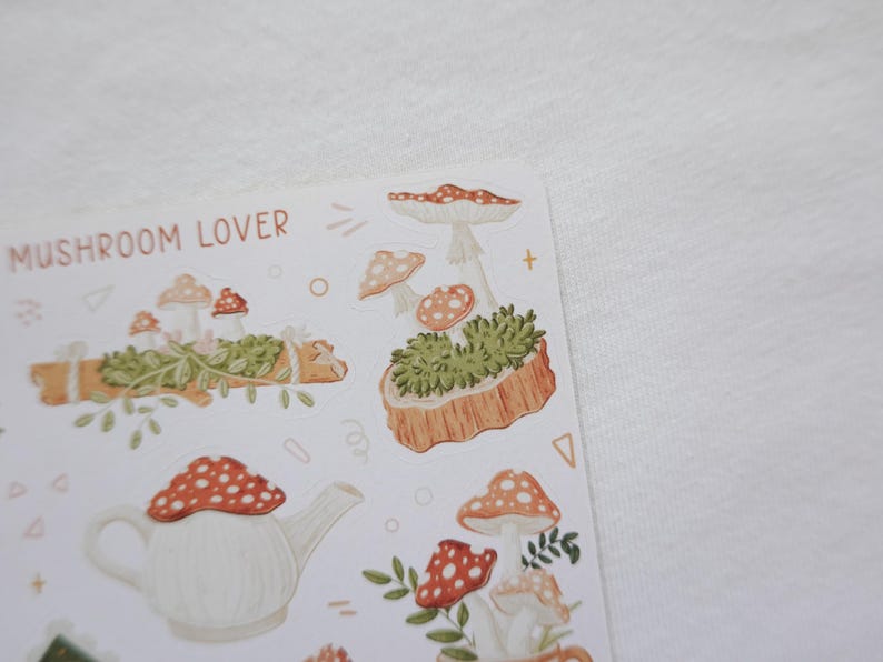 Sticker Sheet Mushroom Lover Sticker | Autumn Sticker Sheet | Planner Sticker Sheet | Journal Stickers | Colorful image 4