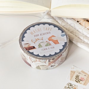 Washi Tape Dark Academia / Libro Washi Tape / Cinta de papel / Bullet Journal Tape / NUEVO imagen 3