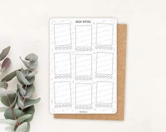 Sticker Sheet Book Rating | reading journal stickers, book stickers, cute book stickers, book themed sticker, book journal sticker, reading