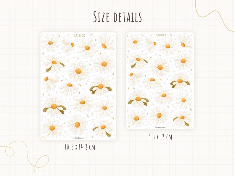 Sticker Sheet Daisies Sticker | Flower Sticker Set | Planner Sticker Sheet | Journal Stickers image 8