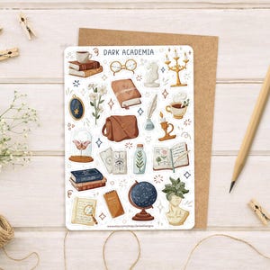 Sticker Sheet Dark Academia Sticker | Study Sticker Set | Planner Sticker Sheet | Journal Stickers image 6