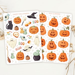 Paquete de pegatinas de Halloween, otoño, calabaza, diario y álbumes de recortes.