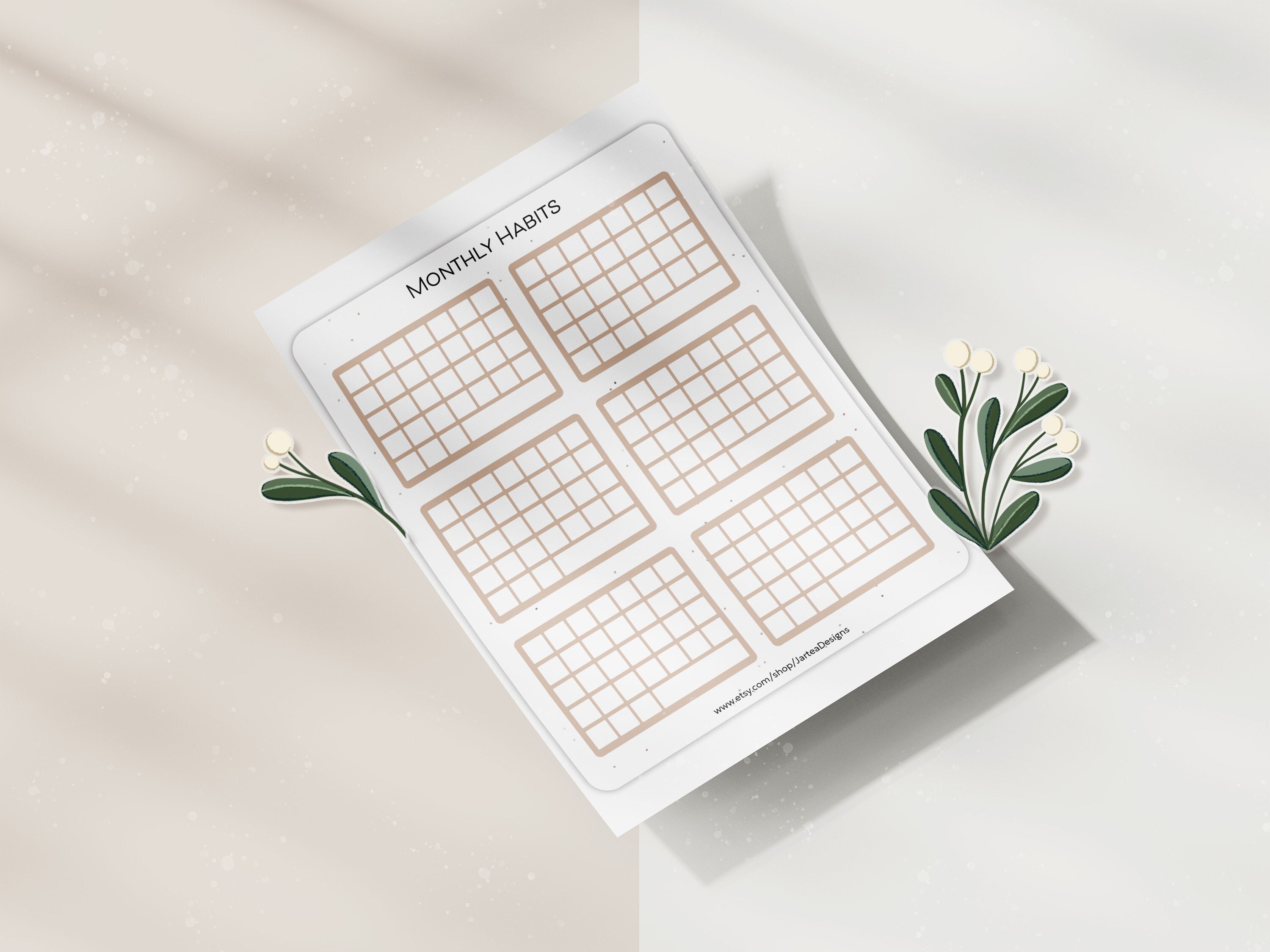 Sticker Sheet Habit Monthly Tracker | Minimal Habit Tracker | Bullet ...