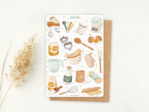 Sticker Sheet Baking Stickers | Bakery Stickers | Planner Stickers | Journal Stickers, Cakes, Cute Stickers, Cozy Hobby, Cute Kitchen