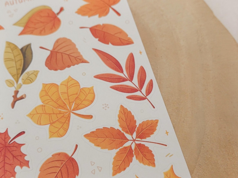Sticker Sheet Autumn Leaves Sticker | Fall Sticker | Sticker Sheet ...
