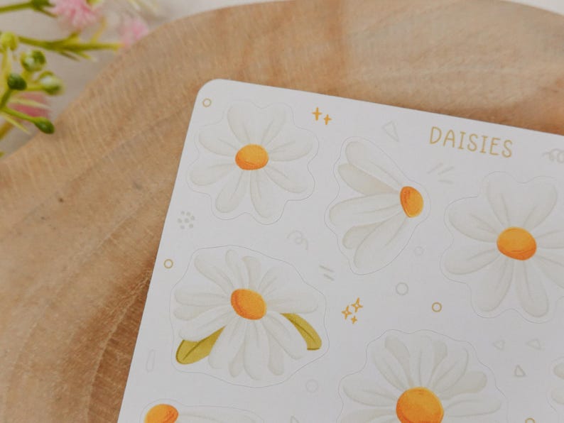 Sticker Sheet Daisies Sticker | Flower Sticker Set | Planner Sticker Sheet | Journal Stickers image 5