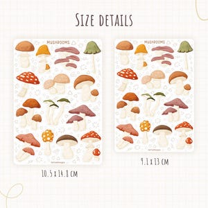 Sticker Bogen Pilz Sticker Set | Herbst Sticker Blatt | Planer Sticker Blatt | Journal Aufkleber Bild 8