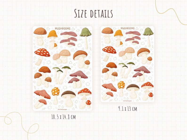Sticker Bogen Pilz Sticker Set | Herbst Sticker Blatt | Planer Sticker Blatt | Journal Aufkleber Bild 8