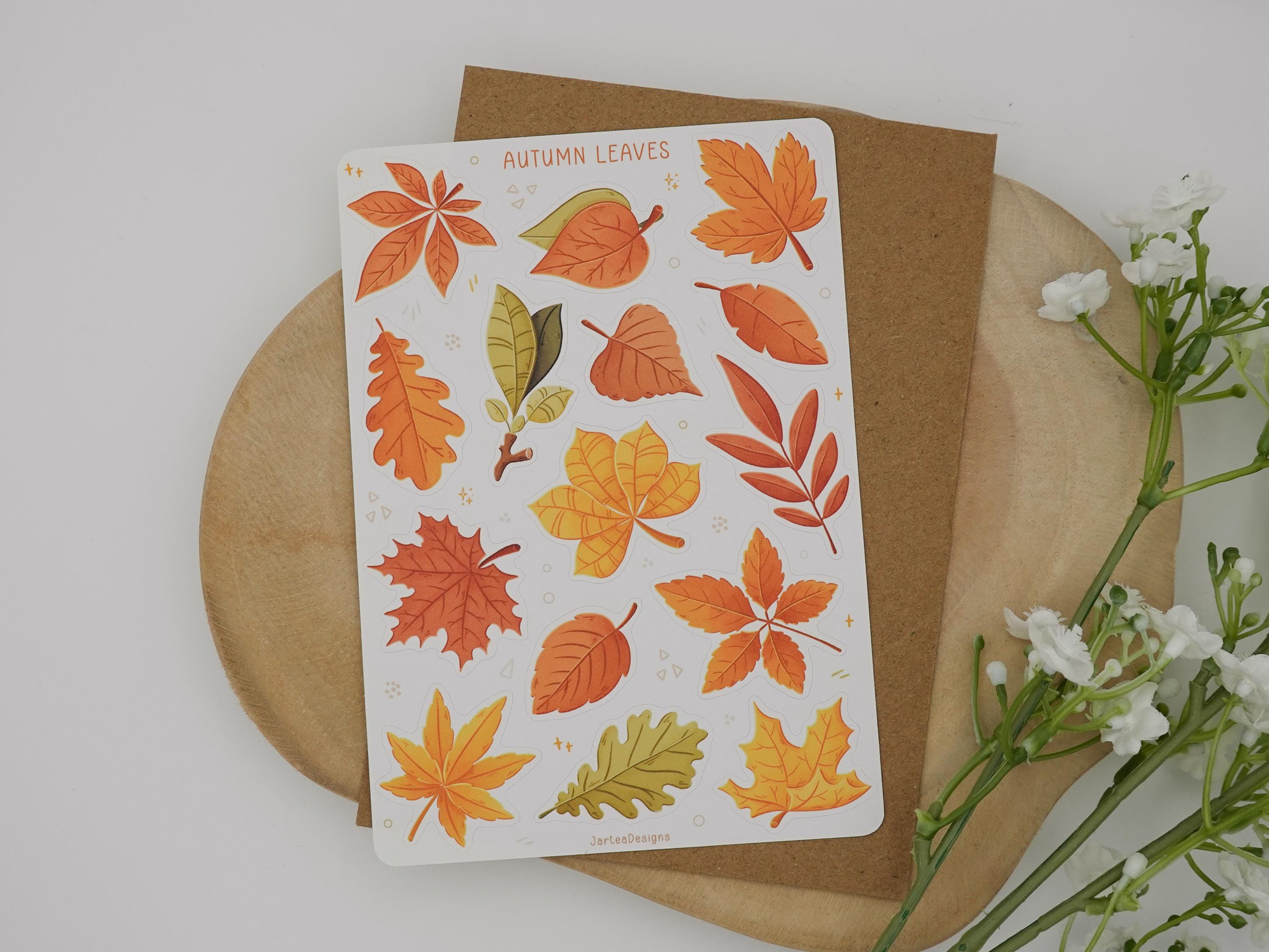 Sticker Sheet Autumn Leaves Sticker | Fall Sticker | Sticker Sheet ...
