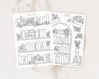 Sticker Sheet Book Tracker | reading journal stickers, book stickers, cute book stickers, book themed sticker, book journal sticker, reading