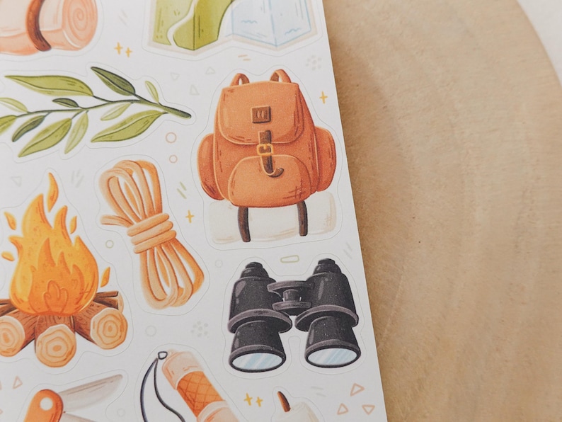 Sticker Sheet Camping Sticker | Wanderlust Sticker Set | Planner Sticker Sheet | Journal Stickers image 6