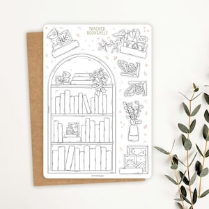 Foglio di adesivi Book Tracker/ / adesivi per diario di lettura, adesivi per pianificatore, adesivi per libri, adesivi per scaffali, adesivi a tema libro, diario di lettura
