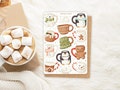 Sticker Sheet Winter Mugs Stickers | Christmas Mugs Sticker | Cozy Sticker Sheet | Journal Stickers