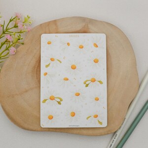 Sticker Sheet Daisies Sticker | Flower Sticker Set | Planner Sticker Sheet | Journal Stickers image 2