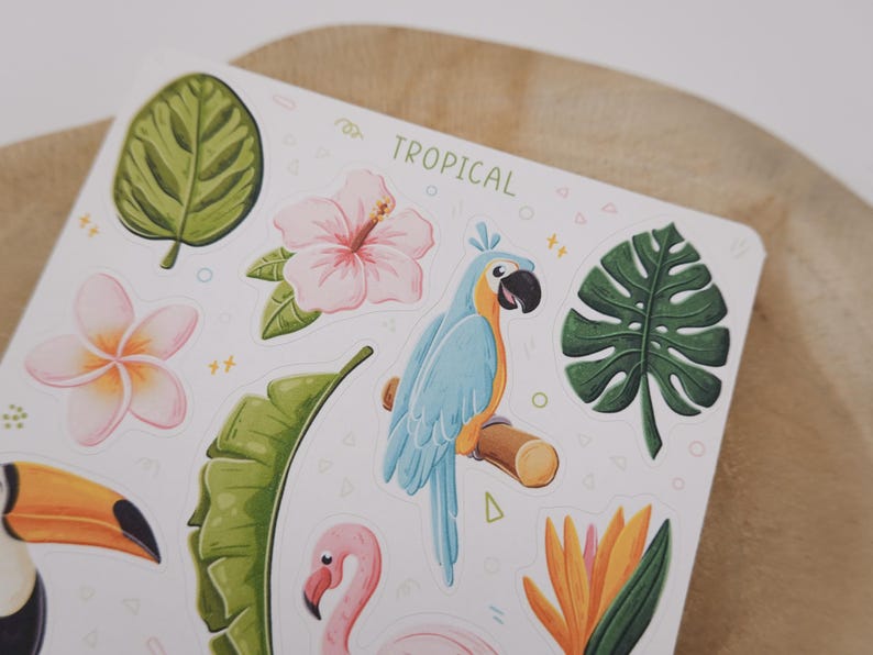 Sticker Sheet Tropical Sticker | Summer Sticker | Plant Sticker Sheet | Journal Stickers image 3