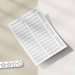 Hoja de calcomanías Calcomanías de calificación de estrellas / Calcomanías de seguimiento / Calcomanías de Bullet Journal / Calcomanías de planificador