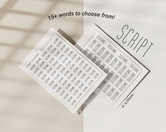 Sticker Sheet Script Planner Stickers | Word Planner Stickers | Bullet Journal | Planner Stickers