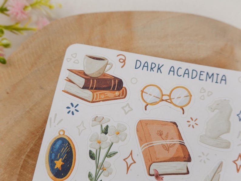 Sticker Sheet Dark Academia Sticker | Study Sticker Set | Planner Sticker Sheet | Journal Stickers image 4