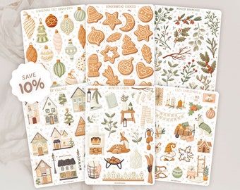 Sticker Sheet Bundle Winter Sticker Pack | Christmas Sticker Set | Holidays Sticker | Journal Sticker | Scrapbooking Sticker