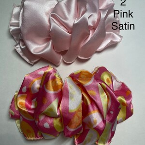 Large Hair Bow, Stays-Puffy, 7 x 4.5 Inch Hair Bow, Wired Fabric Ribbon, Custom Made Filament-Edged, Hair Bow, French Barrette Hair Bow image 9