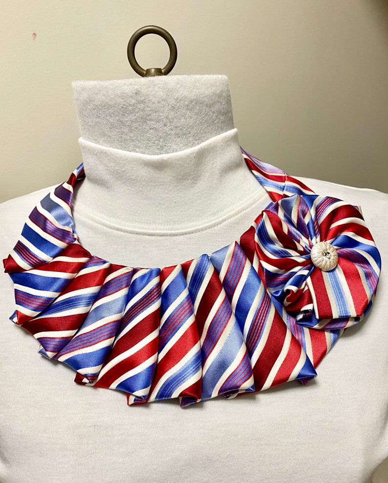 Repurposed Silk Vintage Necktie Gift Unique Tie Art Rare Find Statement Necklace Necktie Collar Necklace Business Fashion