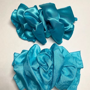 Large Hair Bow, Stays-Puffy, 7 x 4.5 Inch Hair Bow, Wired Fabric Ribbon, Custom Made Filament-Edged, Hair Bow, French Barrette Hair Bow image 7