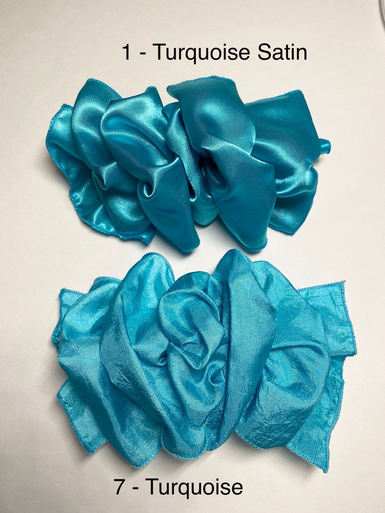 Large Hair Bow, Stays-Puffy, 7 x 4.5 Inch Hair Bow, Wired Fabric Ribbon, Custom Made Filament-Edged, Hair Bow, French Barrette Hair Bow image 7