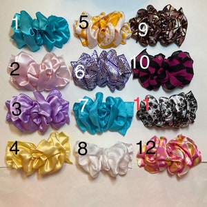 Large Hair Bow, Stays-Puffy, 7 x 4.5 Inch Hair Bow, Wired Fabric Ribbon, Custom Made Filament-Edged, Hair Bow, French Barrette Hair Bow image 10