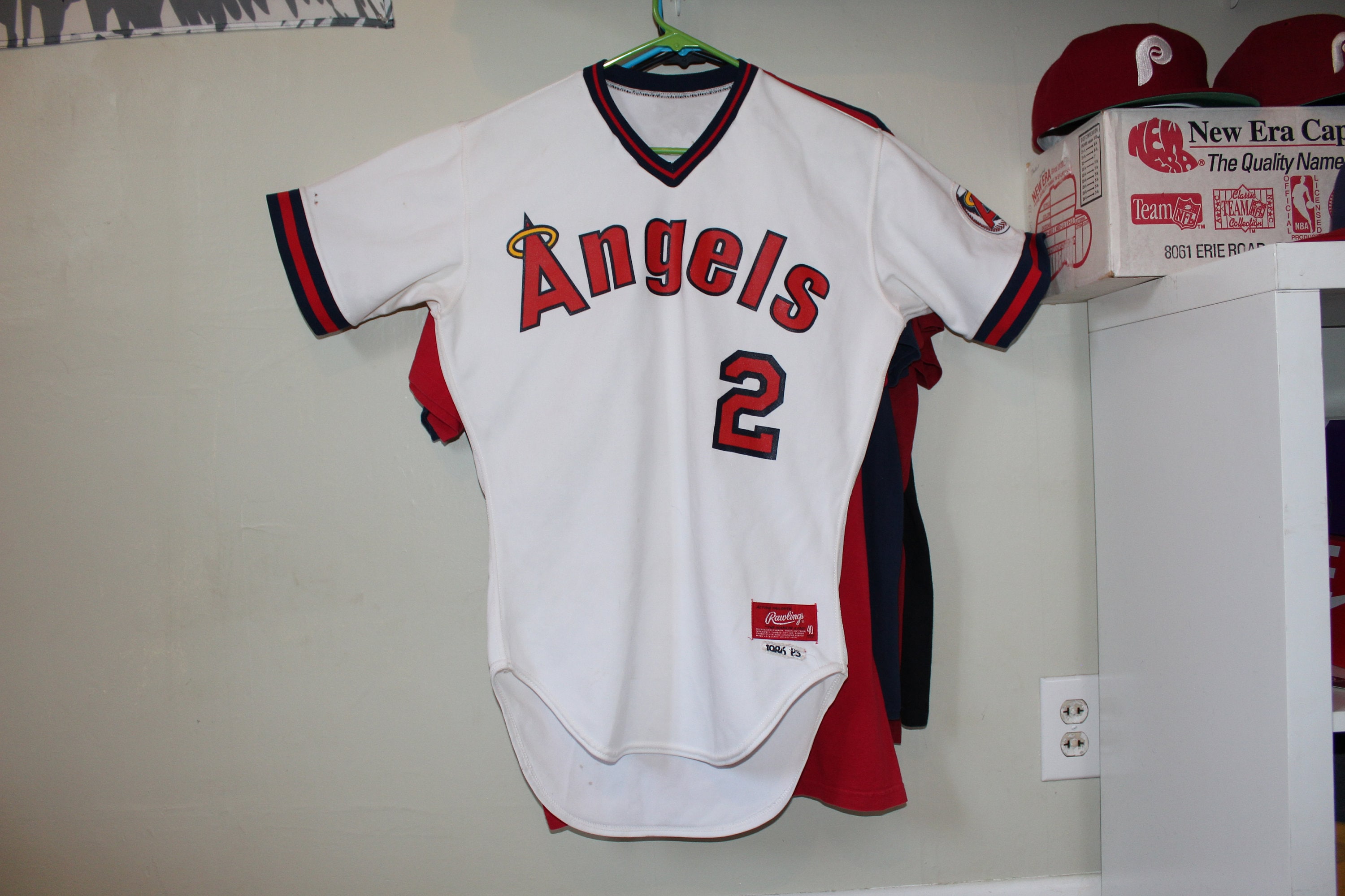 RARE! AUTHENTIC VINTAGE CALIFORNIA ANGELS RAWLINGS JERSEY 44 LARGE RARE 80S