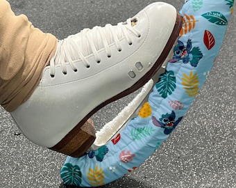 Tropical, Alien and Floral Fabric Figure Skate Soakers – Terry Cloth, Foam Protection