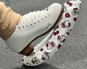 Hello Kitty Figure Skating Soakers – White and Pink, Terry Cloth Lined