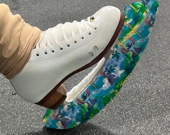 Tropical, Alien and Floral Fabric Figure Skate Soakers– Terry Cloth, Foam Protection