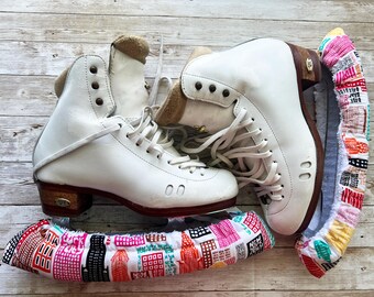 NYC Skyline Fabric Figure Skating Soakers – Terry Cloth Lined