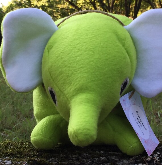 green stuffed elephant