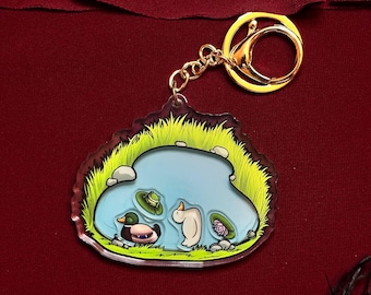 Llavero con forma de pato en forma de estanque