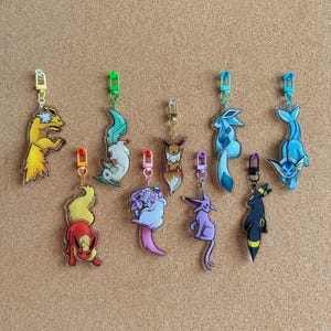 Eeveelution Wagging Keychains